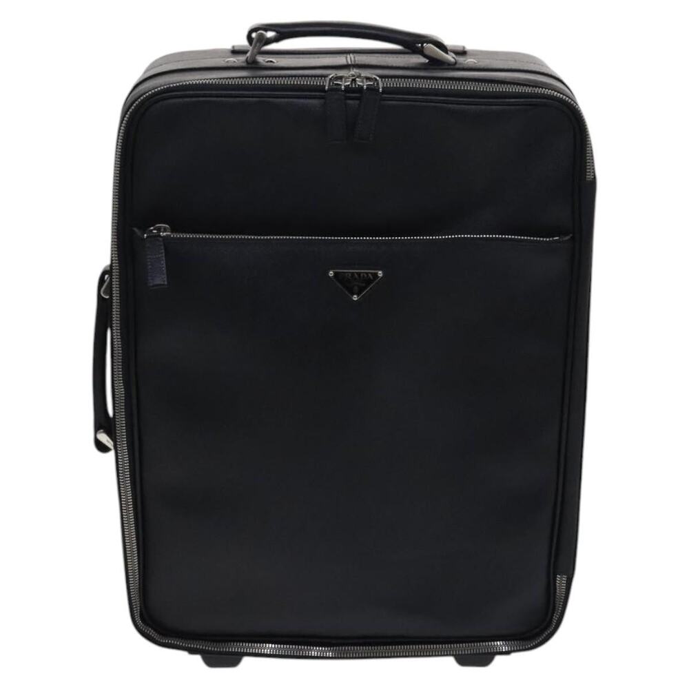 Prada Leather Suitcase Saffiano Black